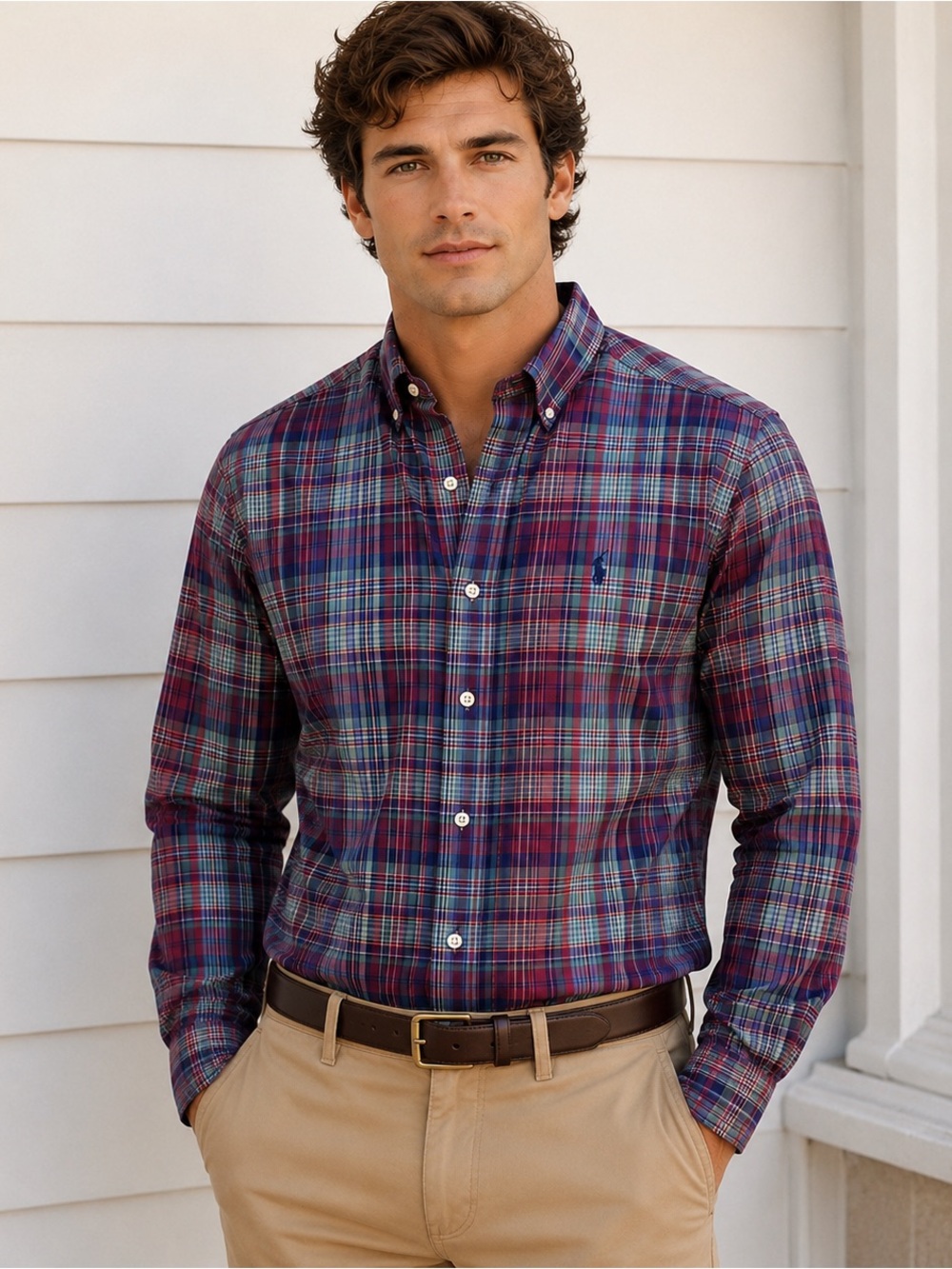 Polo Ralph Lauren Plaid Oxford Button Down Shirt Men’s Small 100% Cotton Classic